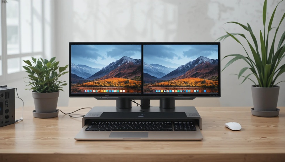 Dual screen docking station laptop
