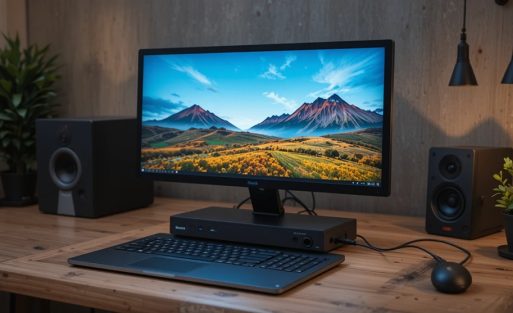Dual screen docking station laptop